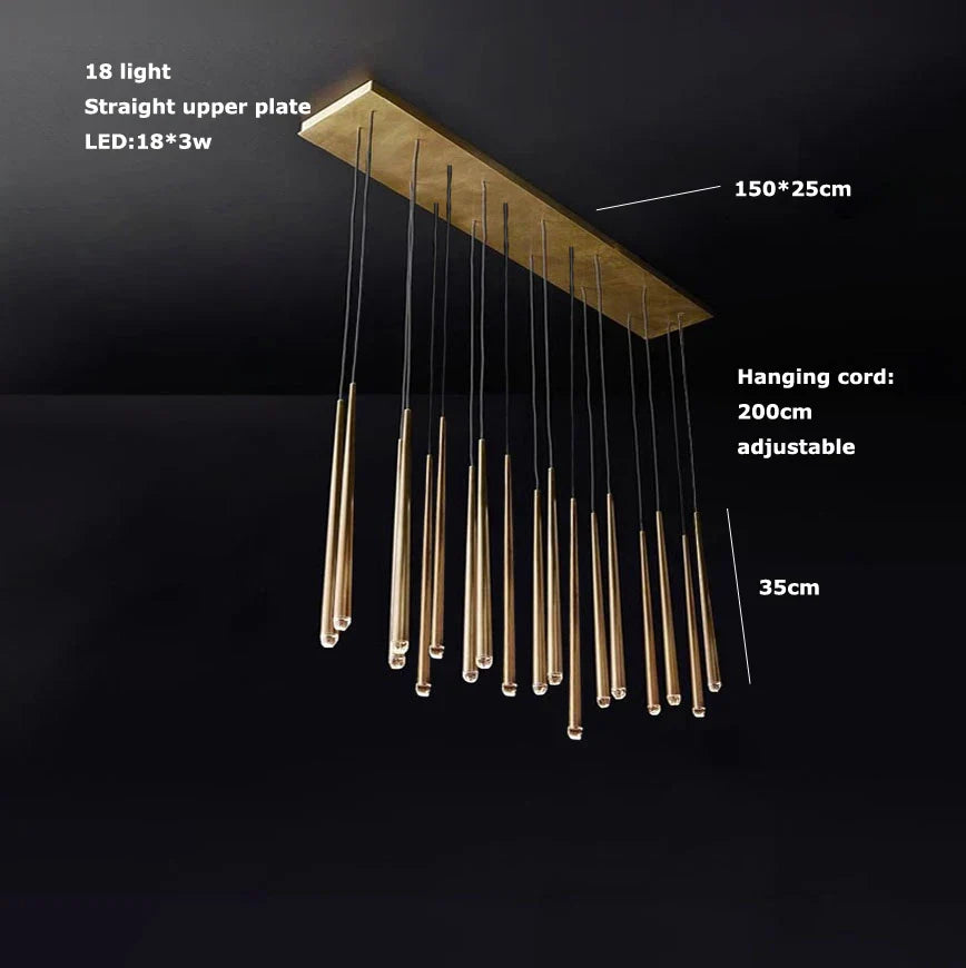 Trendy American Classic Crystal Chrome Chandelier - LED Hanging Lamp