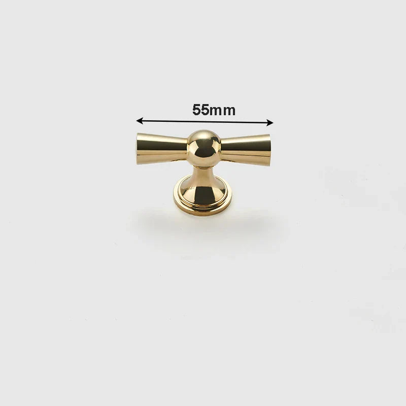 Polished Gold and Silver T-Bar Cabinet Handles – Modern Drawer and Wardrobe Pulls (55mm-220mm)