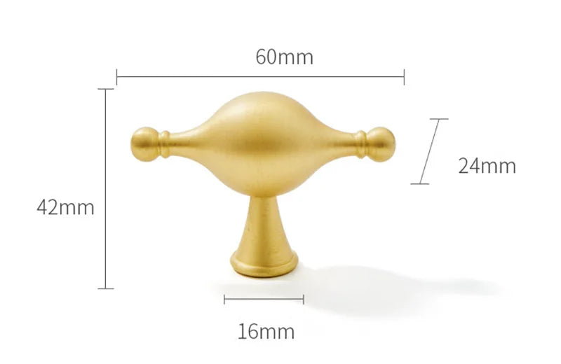 Satin Brass Cabinet Handles – Modern Ball Design Wardrobe Knobs and Drawer Pulls (French Style)