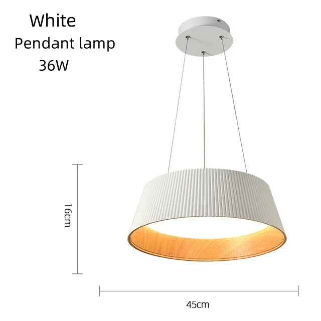 Minimalism Designer Wood Grain Ceiling Lamp - LED Dining Room, Bedroom, Kitchen Decoration Chandelier - Available in Black and White - Premium Lighting Fixture