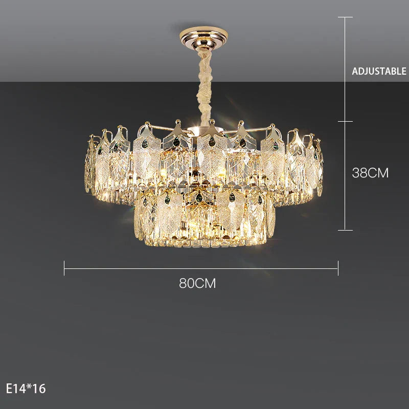 New Crystal Glass Chandelier - Luxury Modern Home Decor Lighting Fixture for Living Rooms and Bedrooms