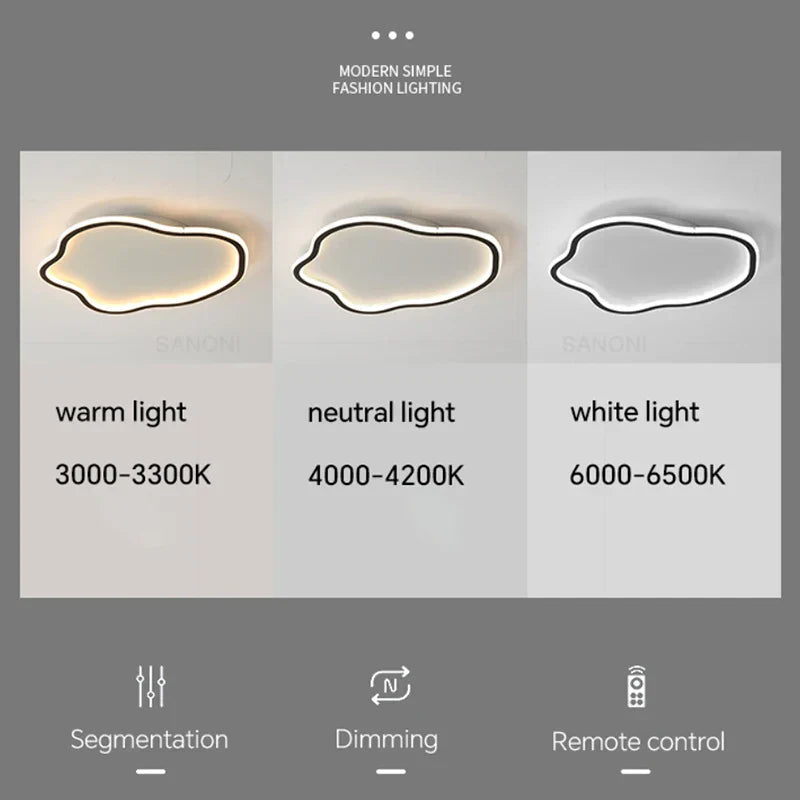 Modern LED Ceiling Lamps Chandelier - Creative Round Ceiling Light for Living Room, Bedroom, and Simple Home Decor Indoor Lighting