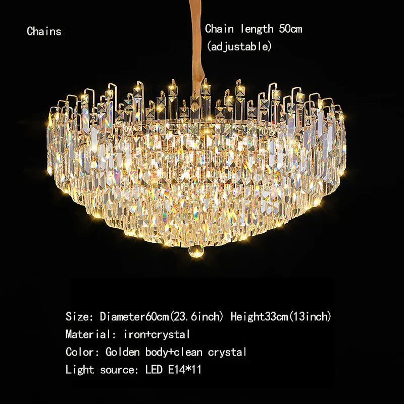 Exquisite Light Luxury Crystal Chandelier for Elegant Living and Dining Spaces
