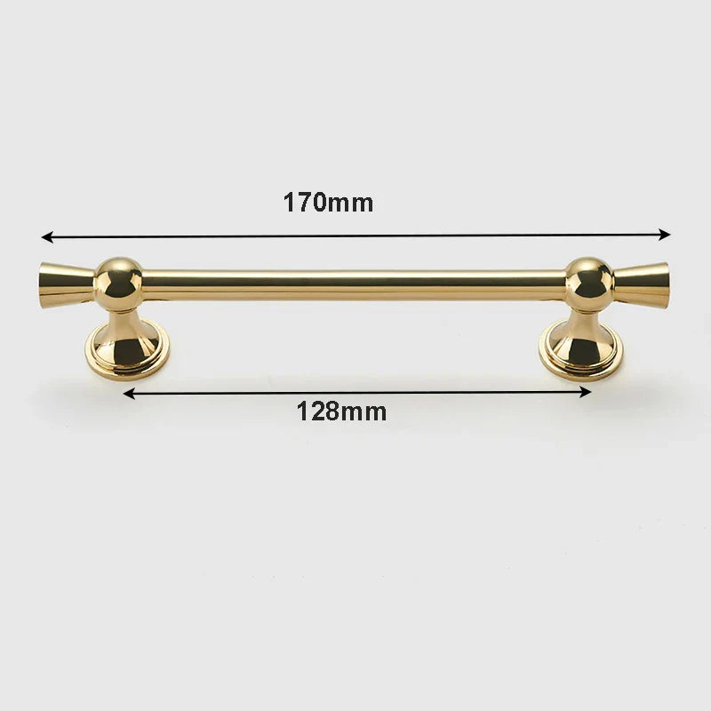 Polished Gold and Silver T-Bar Cabinet Handles – Modern Drawer and Wardrobe Pulls (55mm-220mm)