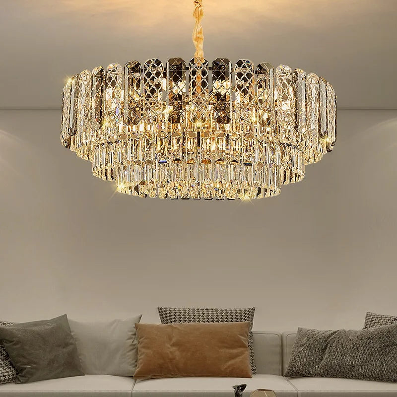 High-End Crystal Ceiling Lamp - Latest Light Luxury Design for Dining Rooms, an Exquisite Main Lamp Chandelier