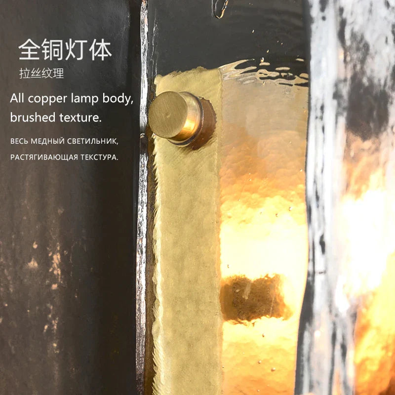 Copper Stained Glass Wall Lamp - Modern Luxury Lighting for Living Rooms, Bedrooms, and TV Walls with Nordic Simplicity
