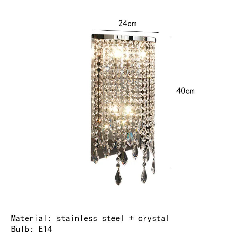 Cayson Modern Luxury Transparent Crystal Wall Lamp - Illuminate Your Space with Elegance