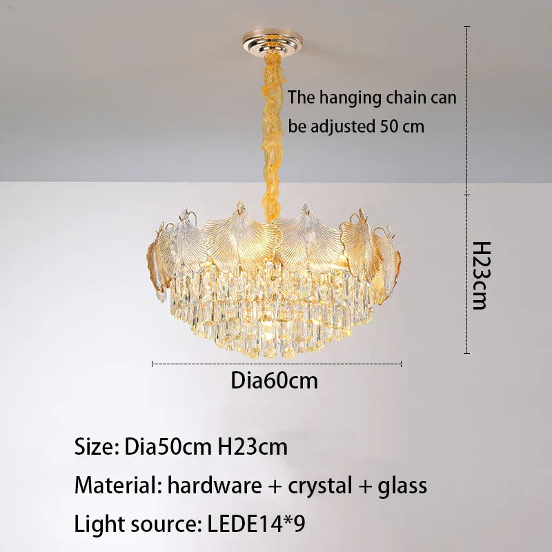 Elegant Crystal Ceiling Chandelier with LED Lighting - Luxury Home Decoration for Living Rooms, Bedrooms, and Restaurants