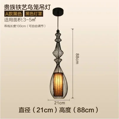 American Birdcage Retro Chandelier with Creative Hollow Design for Living Room Elegance
