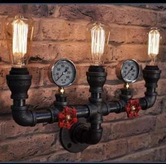 Industrial Vintage Wall Lamp - Retro Iron Pipe Lamp for Living Room and Loft Decor
