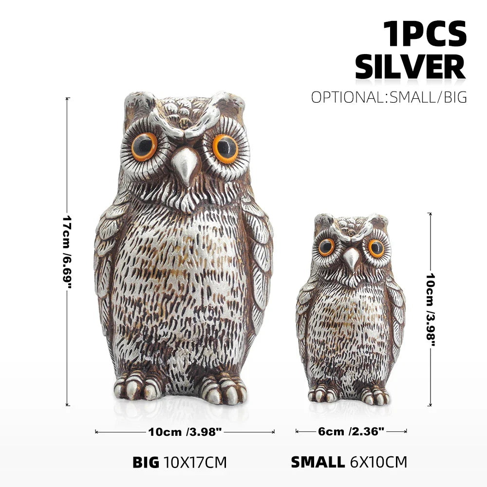 Decorative Owl Realistic Animal Scarecrow Decor Lawn Garden Miniatures Figurine Home and Garden Statue Decoration Accessories