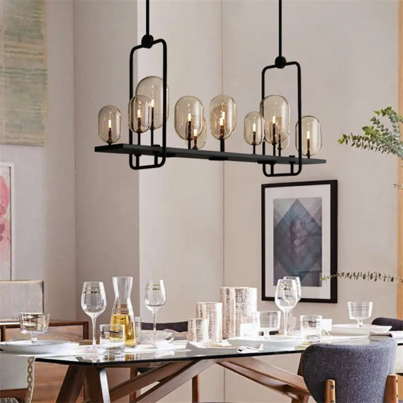 Industrial Glass Pendant Light for Kitchen and Restaurant - Retro Candle Design Luminaire