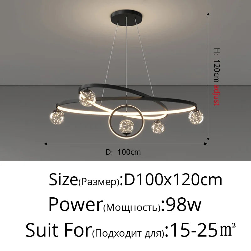 Nordic Minimalist Chandelier - Starlit Elegance for Dining, Bedroom, and Living Spaces