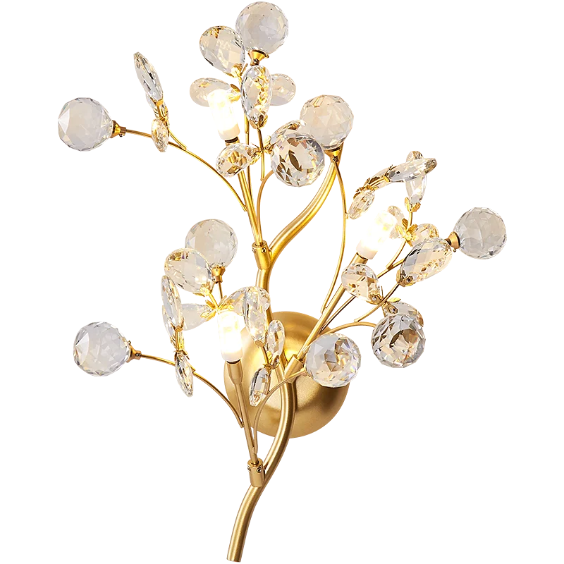 Layla's Golden Crystal Wall Lamp - Creative Light Luxury for Your Living Spaces