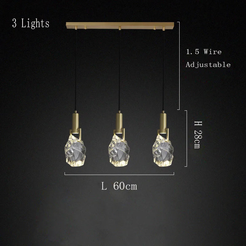 Nordic pendant light gold luxury italian light design crystal light Dining Room Kitchen suspension light indoor bedside light