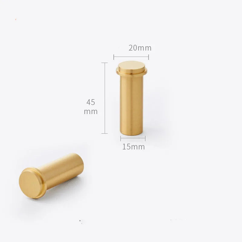 2pcs Simple Brass Wall Hooks – Gold Coat, Key, and Bag Holders for Home Storage