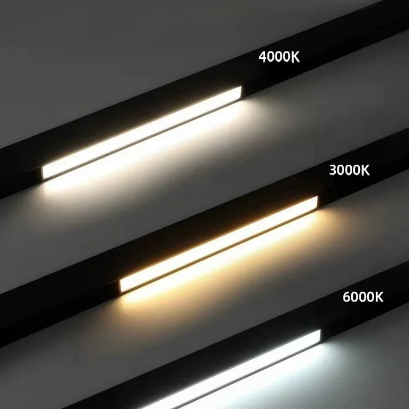 LED Embedded Magnetic Track Light - 6W/12W/18W/24W Folding Grille Spotlight