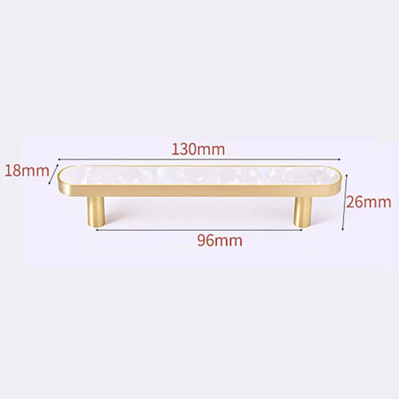 Brass and Acrylic Cabinet Handles – Colorful European Wardrobe Pulls for Furniture (96/128mm Hole Distance)