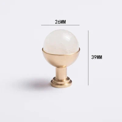 Natural Marble and Crystal T-Bar Cabinet Handles – Modern Brass Knobs for Kitchen, Dresser, and Furniture Pulls