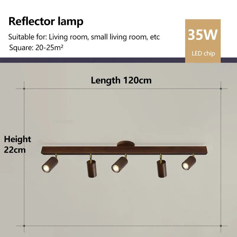 Rotatable Wooden Ceiling Lights - Adjustable Spotlight for Living Room, Bedroom, Dining Room, and Cloakroom