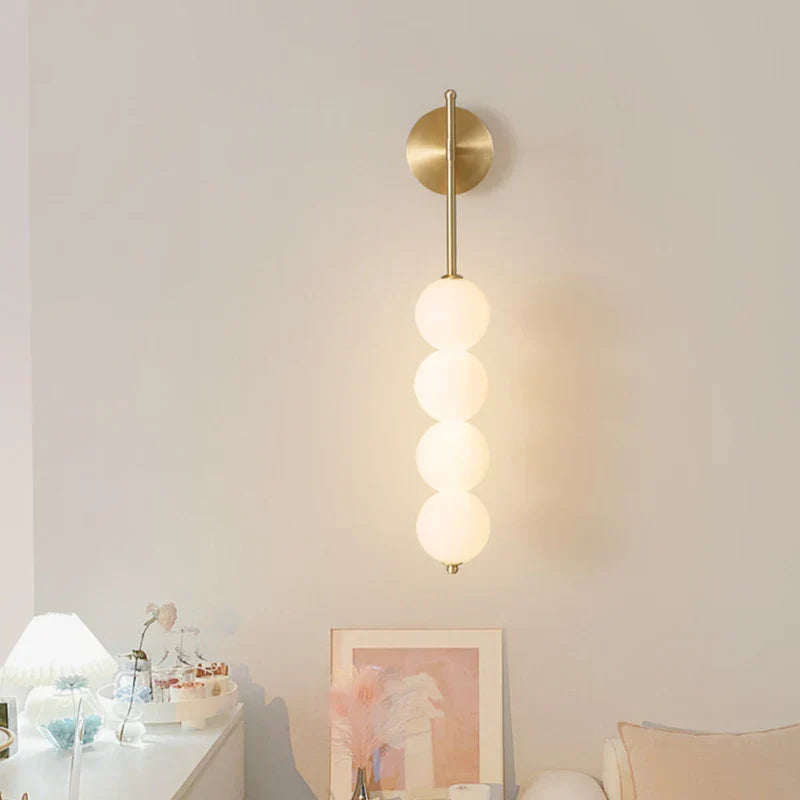 Nordic Wind Gourd Wall Lamp - Minimalist LED Milky White Light for Living Room, Study, Bedroom, Bedside, Home Decoration