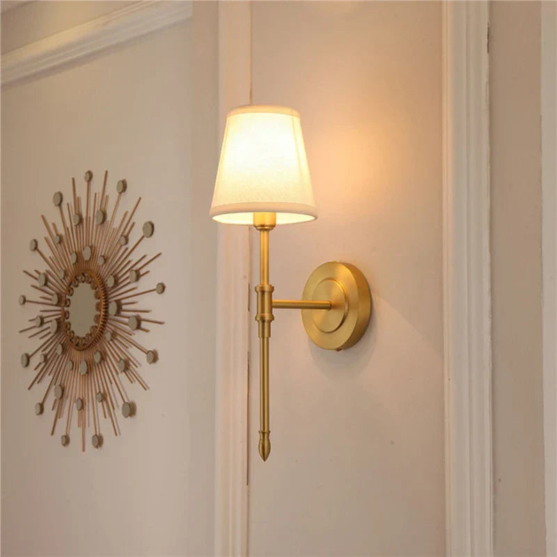 Nordic Copper Wall Lamp - Elegant Rural Decorative Lighting for Bedrooms, Mirrors, Corridors, and Staircases
