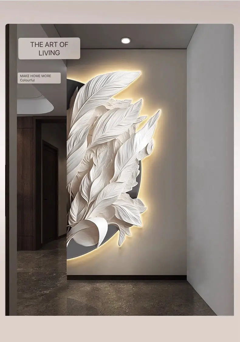 Dlight Decor Feather Mural LED Light for Entry Walls