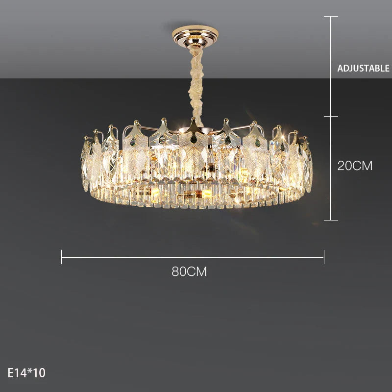 New Crystal Glass Chandelier - Luxury Modern Home Decor Lighting Fixture for Living Rooms and Bedrooms