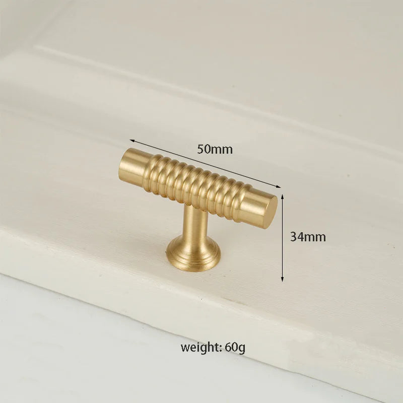 Textured Brass Handles – Golden Cabinet Pulls and Wardrobe Bar Handles (50mm-300mm)