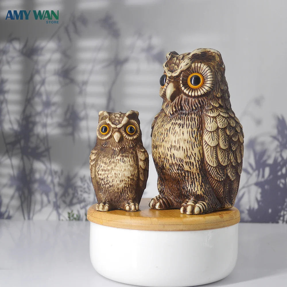 Decorative Owl Realistic Animal Scarecrow Decor Lawn Garden Miniatures Figurine Home and Garden Statue Decoration Accessories