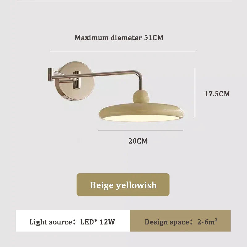 LED Folding Rocker Arm Wall Lamp - Versatile Bedside and Reading Light for Modern Living Spaces