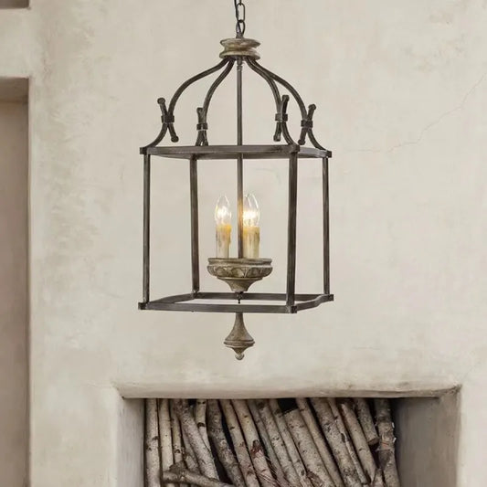 Creative American Iron E14 Chandelier Light Porch Restaurant Kitchen Coffee Shop Bedroom Personality Light Design Lamps