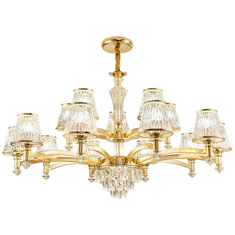 Elegant European Style Crystal Chandelier - A Modern Light Luxury Fixture for Living Rooms, Bedrooms, and Dining Areas