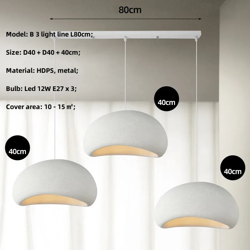 Meera - Minimalist Nordic Wabi Sabi LED Pendant Lights - Stylish Dining Room Lighting Fixture"