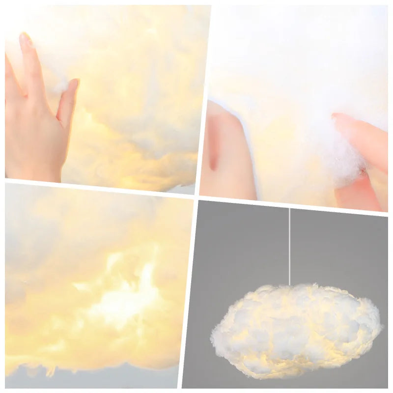 Modern Pendant Lamp - Perfect for Living Room, Bedroom, Kids' Room - LED Hanging Lighting Fixture - Stylish Cloud Suspension Chandelier Lights for Indoor Decoration