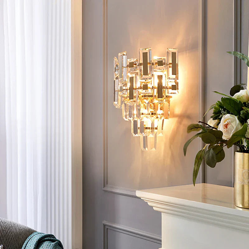 Nora's Crystal Light Luxury Wall Lamp - Elegance for Your Living Spaces