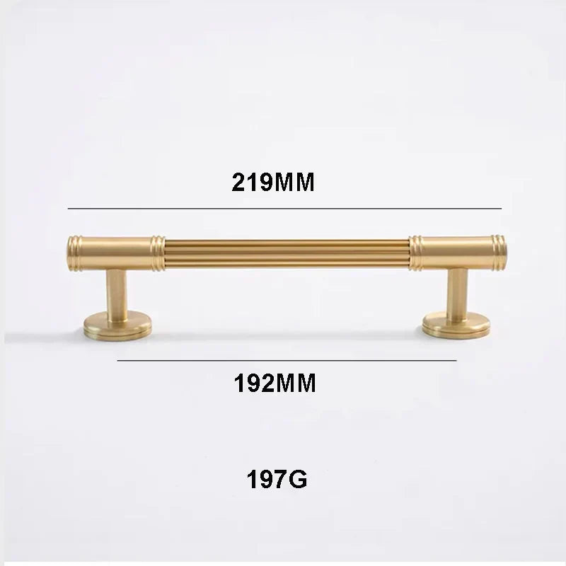 Gold Brass Vertical Linear Cabinet Handles – American-Style Wardrobe and Bar Pulls