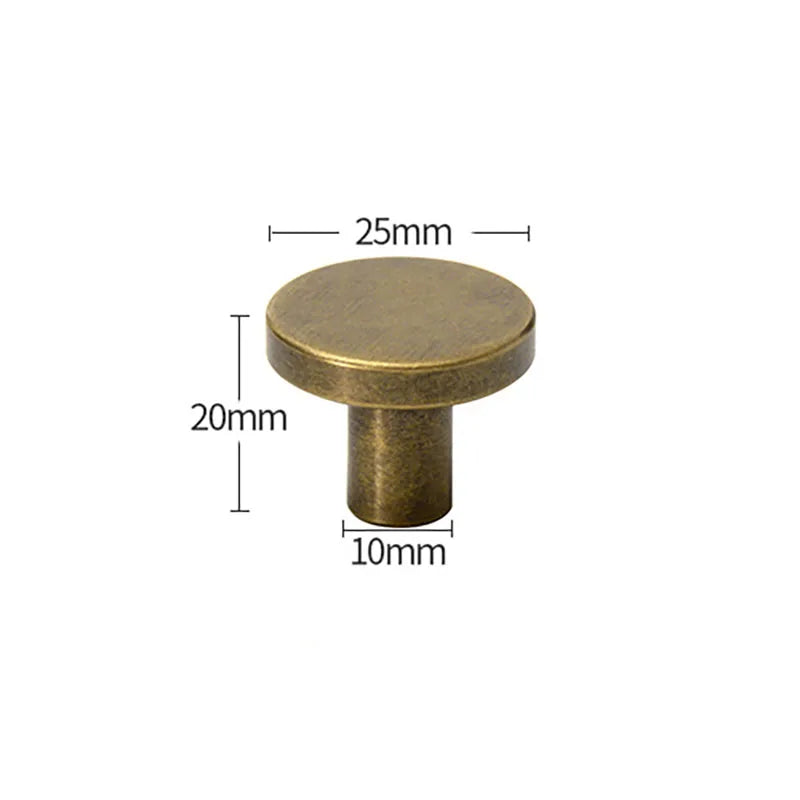 Antique Brass Round Cabinet Knobs – Vintage Drawer, Wardrobe, and Cupboard Pulls