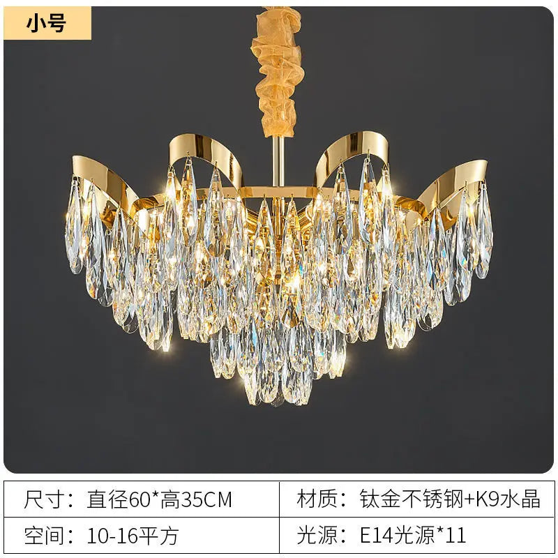 Modern LED Sunflower Crystal Ceiling Chandeliers - Bionic Elegance for Living and Dining Spaces