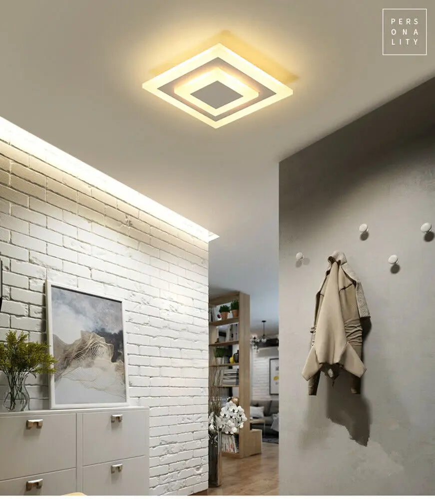 Elegant LED Acrylic Ceiling Light - Dimmable Lighting Fixture for Living Room, Bedroom, and More