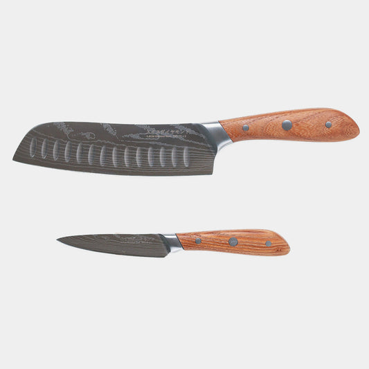 Damascus Santoku Paring Set