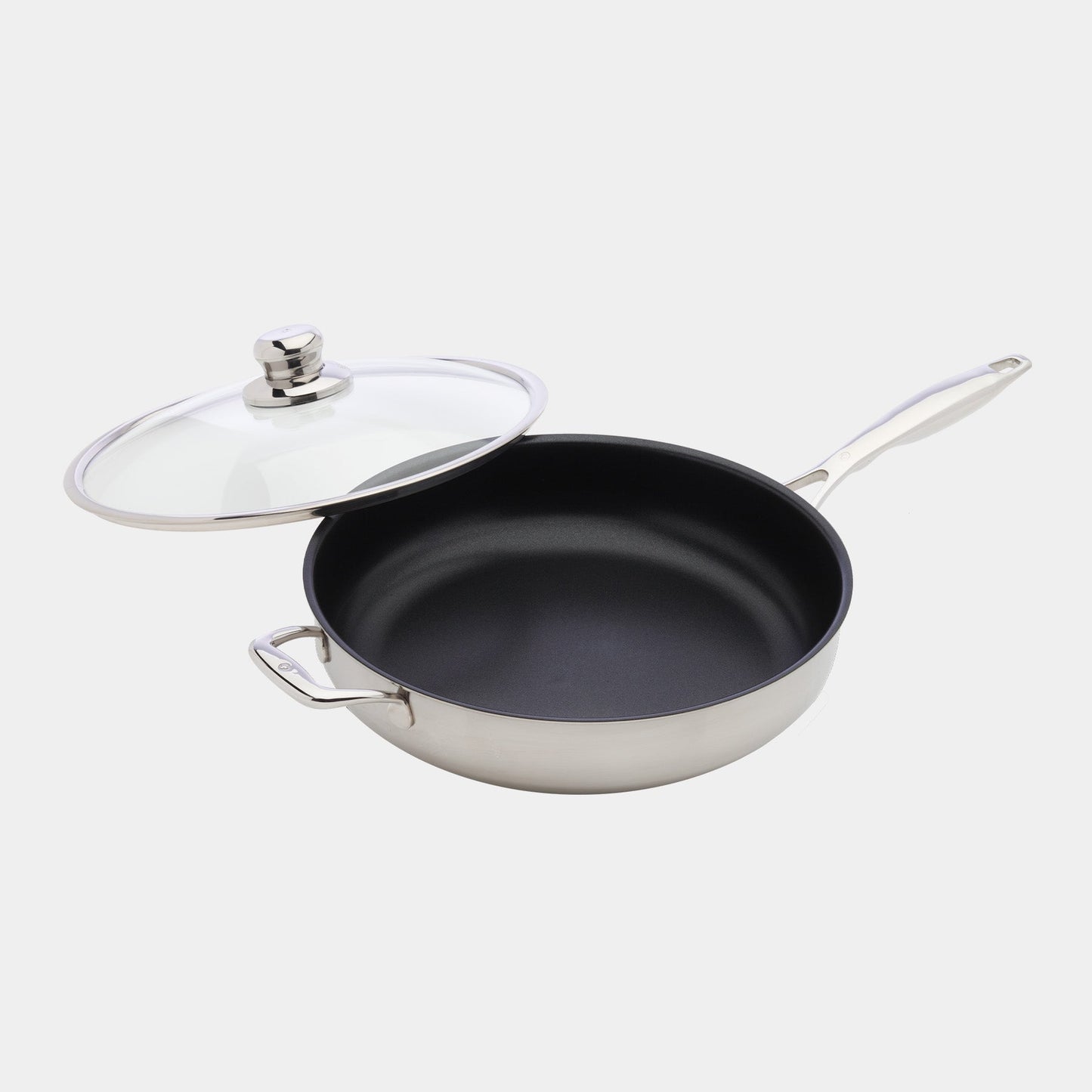 Nonstick Clad Saute Pan with Glass Lid - Induction