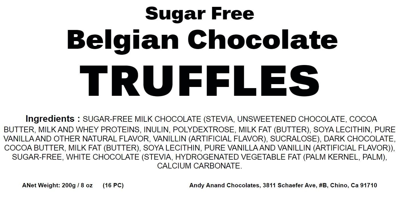 Andy Anand Sugar Free Belgian Chocolate Truffles | 24 Pieces, Gift Boxed | Made with 60% Rich Chocolate | You Won’t Believe It’s Sugar Free & Diabetic-Friendly! Perfect Chocolate Truffle Gift for Any Occasion