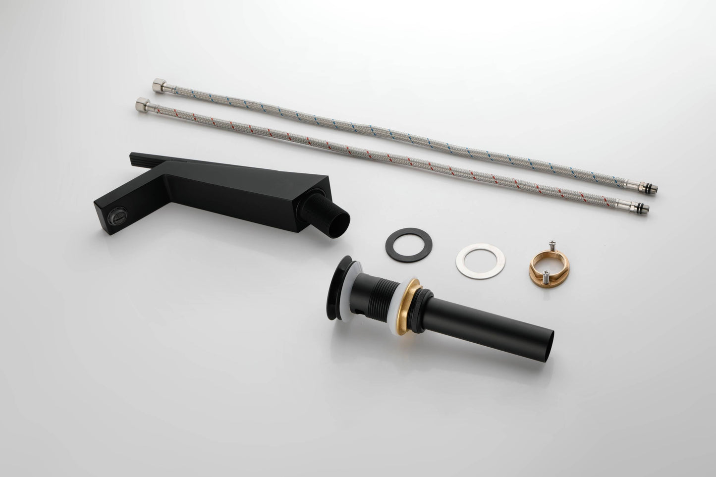 Brushed Gold or matte black or brushed nickel Bathroom Sink Faucet single handle with pop up overflow brass drain