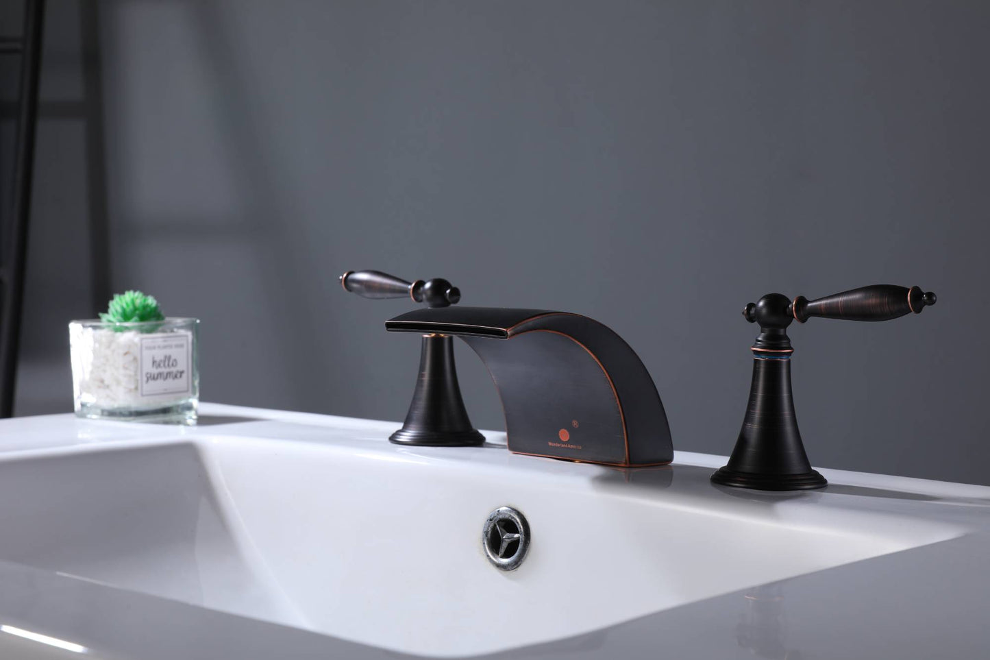 Oil Rubbed Bronze or Brushed Gold or Matte Black Waterfall Bathroom Sink Faucet with Pop-Up Drain