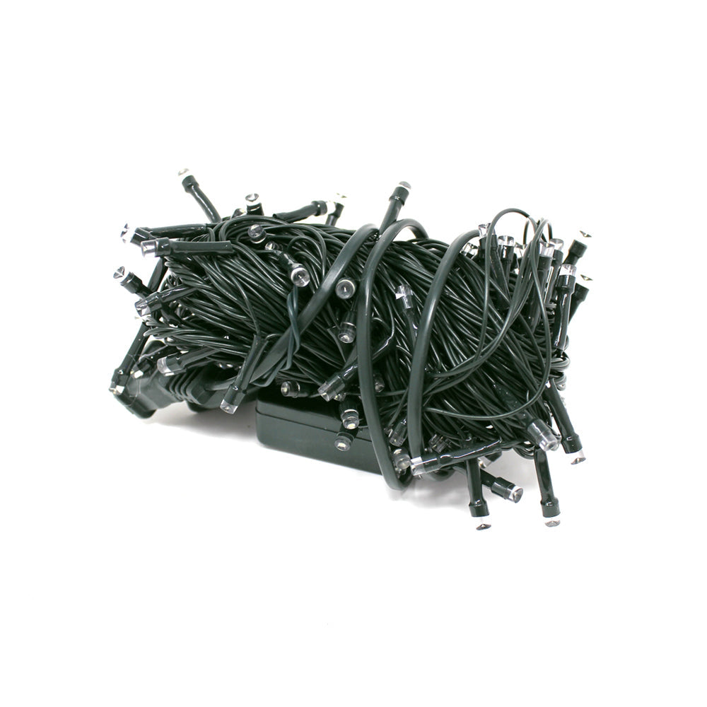 100 LED Green Wire String Light with connector - Warm White