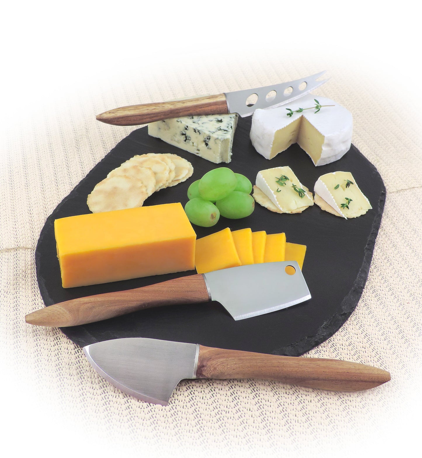 3-Piece Acacia Wood Handle Cheese Knife Set