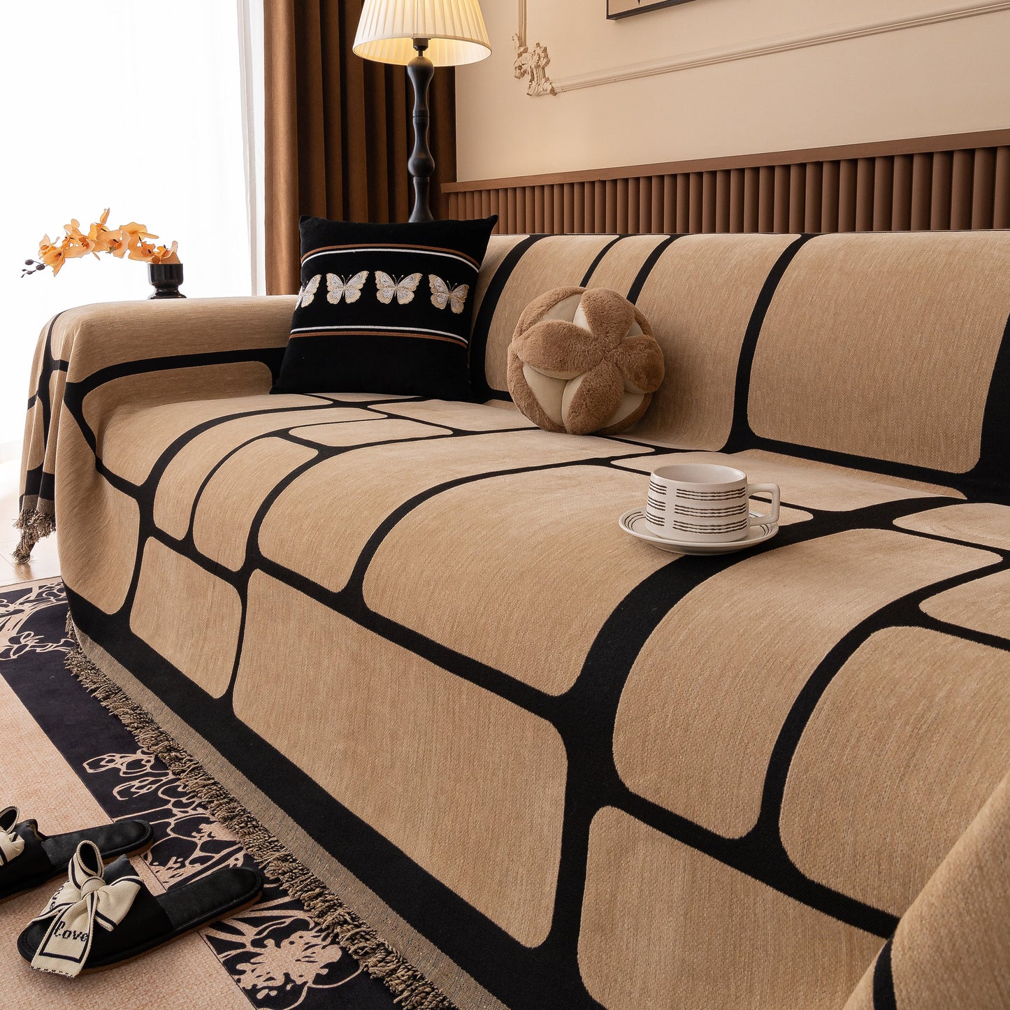 Modern Geometric Sofa Cover Decorative Couch Throw Blanket Furniture Protector