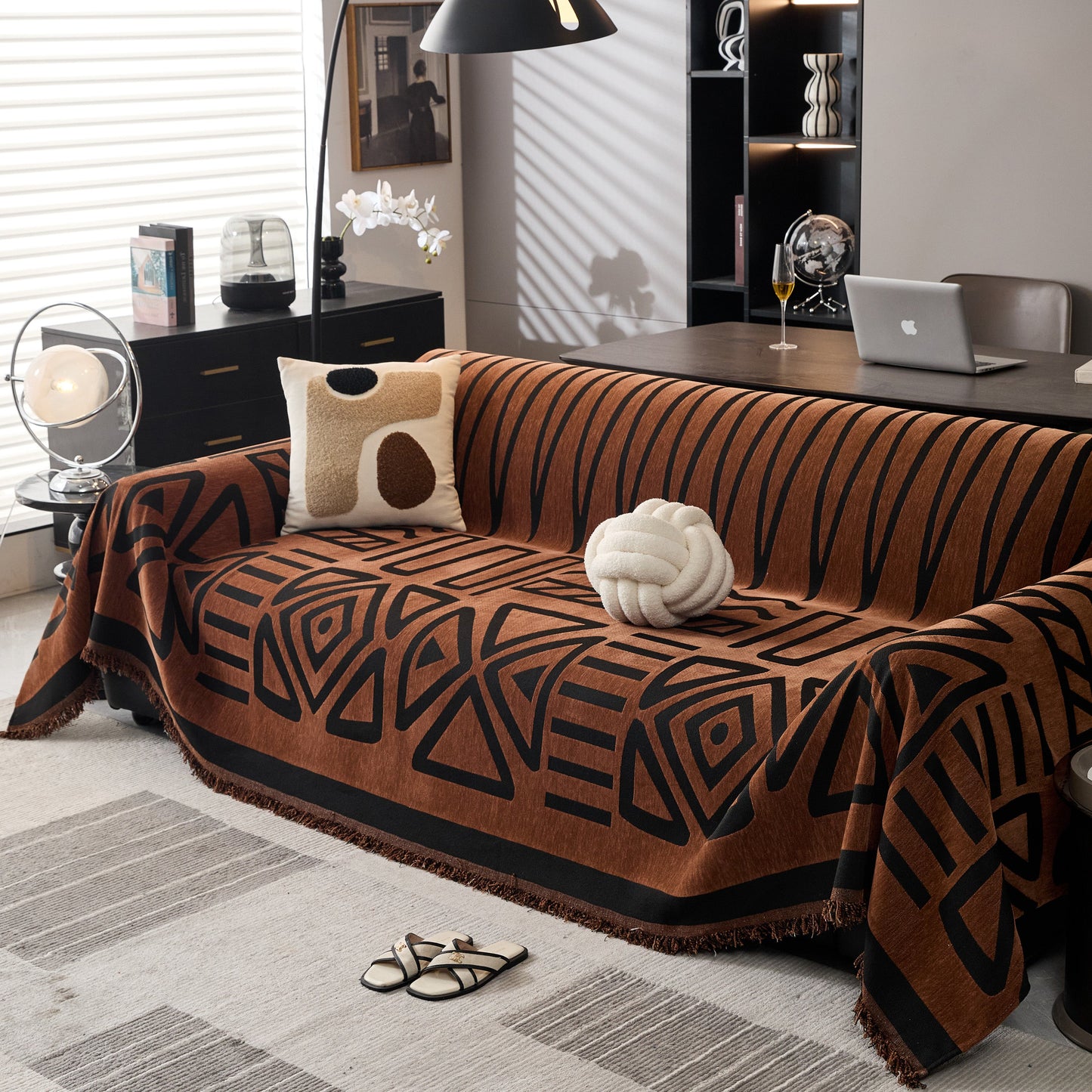 Boho Chenille Sofa Throw Covers Sectional Sofa Couch Cover Sofa Protector Covers