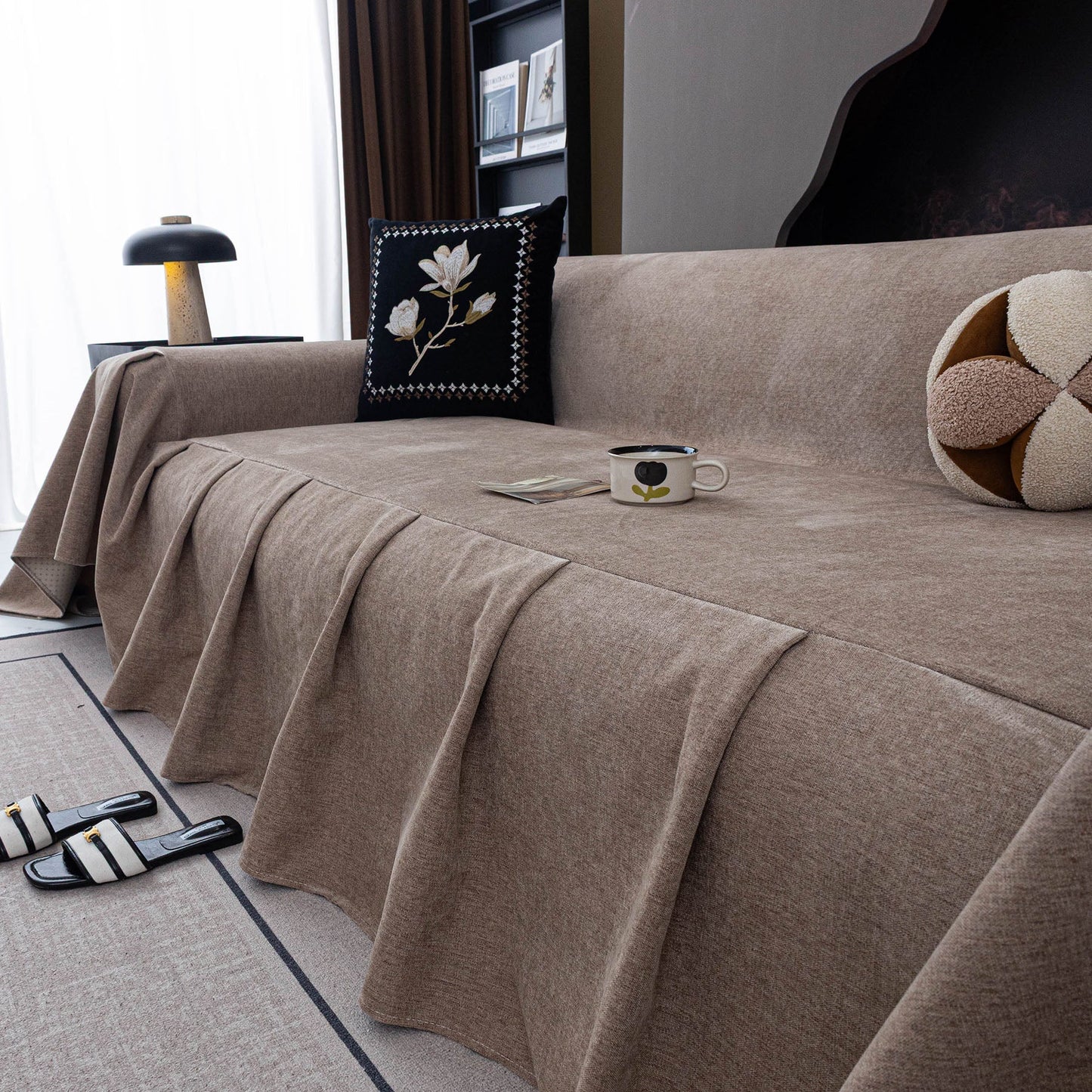 Water Resistant Couch Cover, Non Slip Furniture Protector for Leather & Fabric Sofa